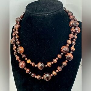 JAY KING DRT Desert Rose Trading Tiger’s Eye Faceted Wrap Long Beaded Necklace
